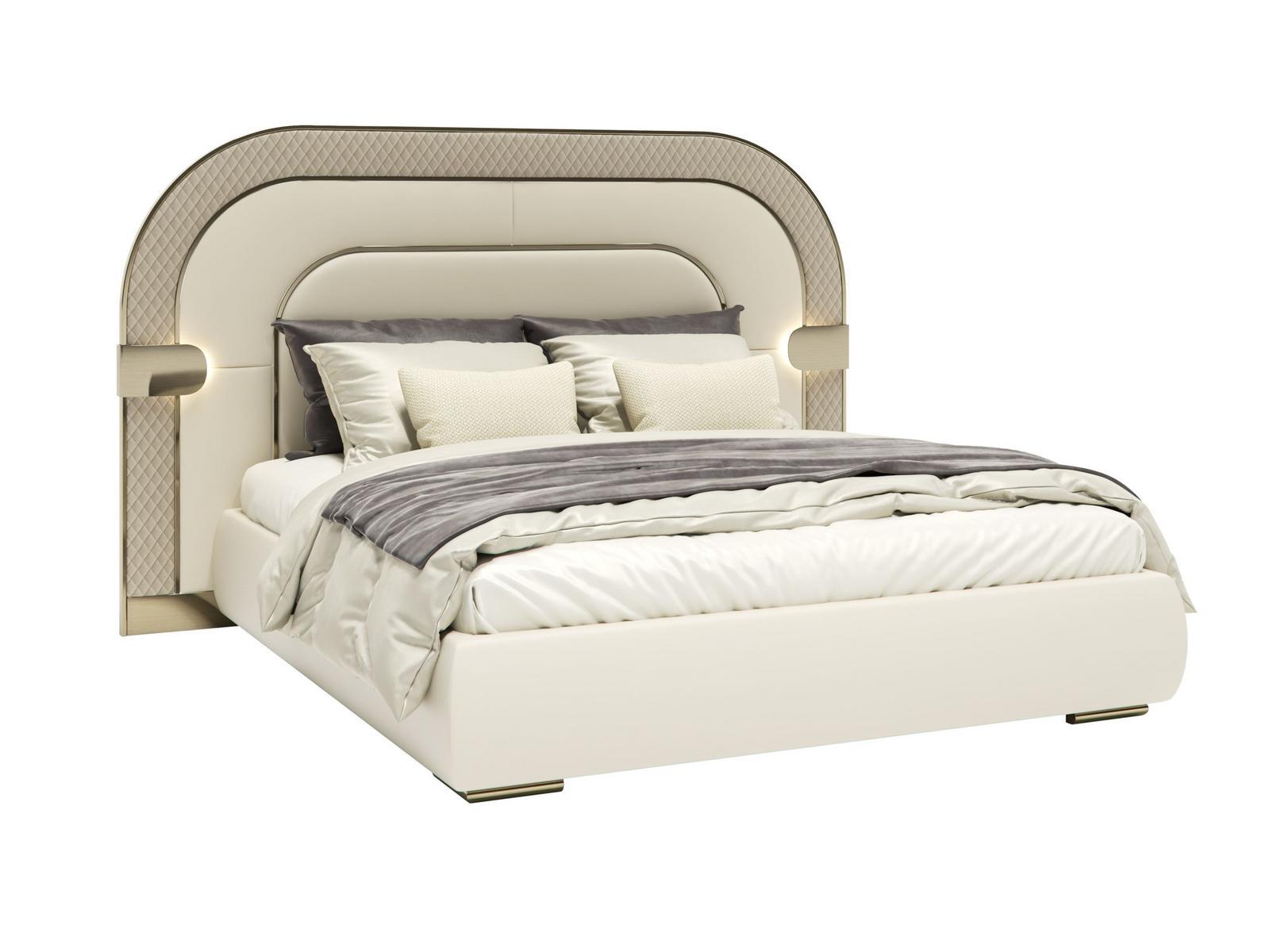 EDEN Upholstered double bed with integrated lighting