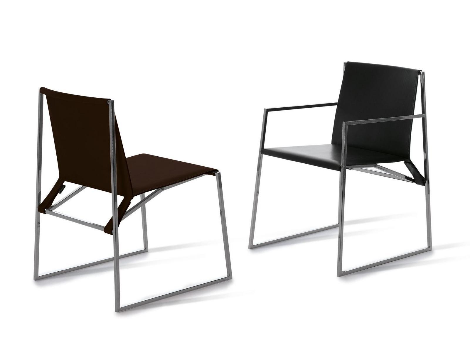 CALMA Sled base leather chair