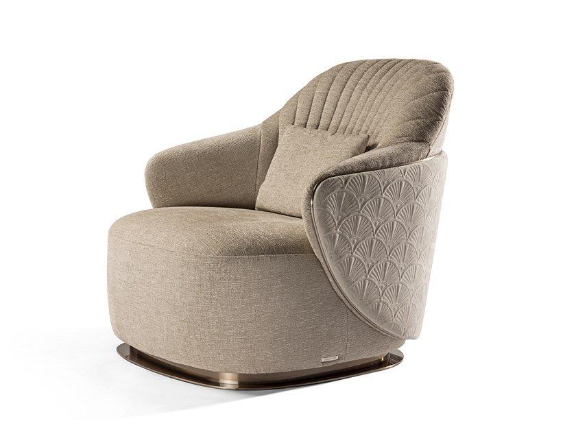 ADELE Upholstered fabric armchair with armrests