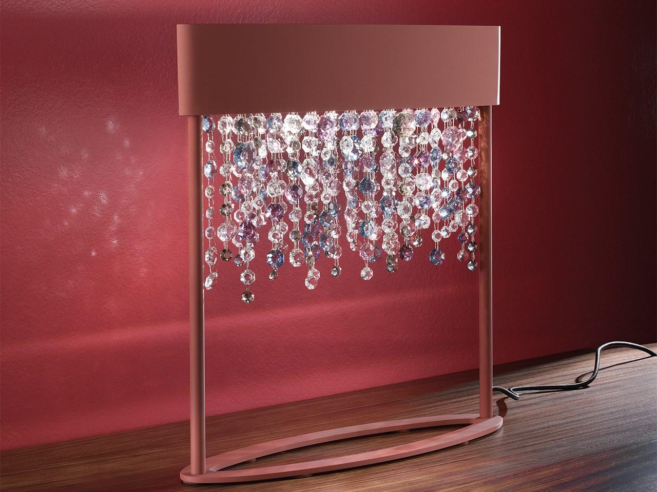 OLÁ TL2 LED painted metal table lamp with crystals OLÁ TL2 LED painted metal table lamp with crystals