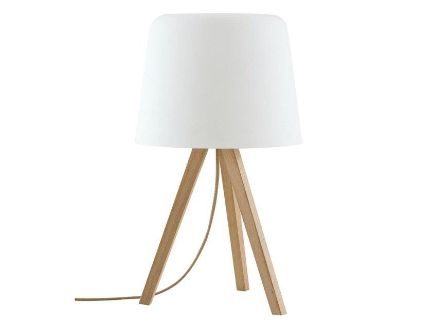 MEDUSE Wood and glass table lamp MEDUSE Wood and glass table lamp
