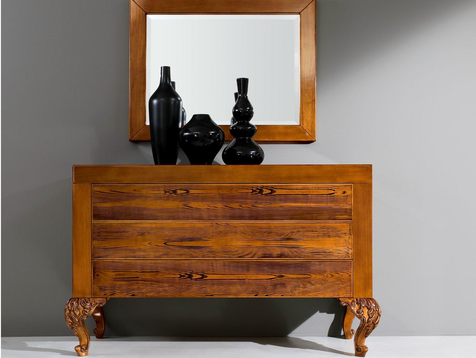 MINIMAL BAROQUE Wooden chest of drawers