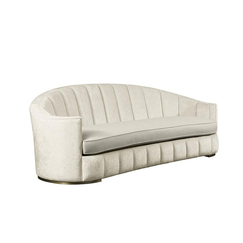 ELIODORO Curved velvet sofa