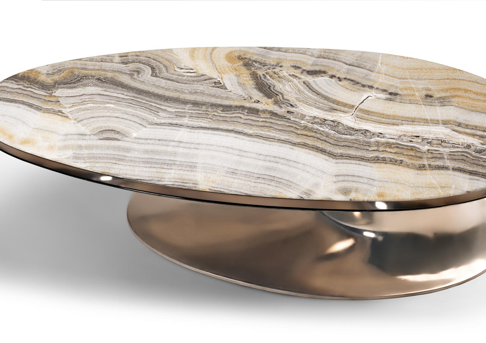 SOWILO Oval marble coffee table