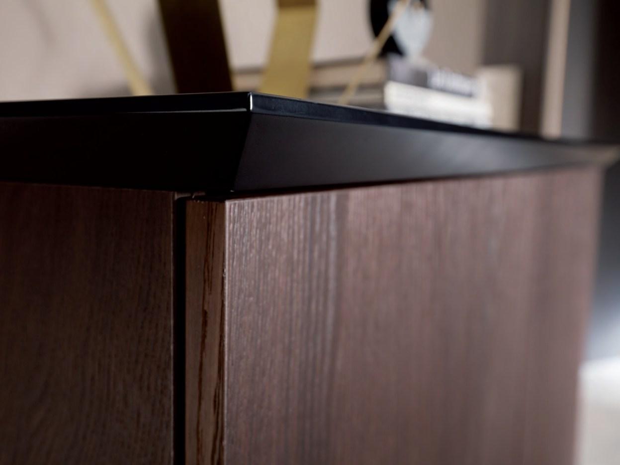 BRERA Wooden highboard with sliding doors