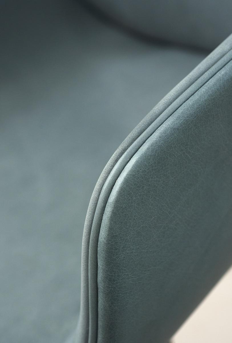 JORGEN Upholstered nabuk chair with armrests