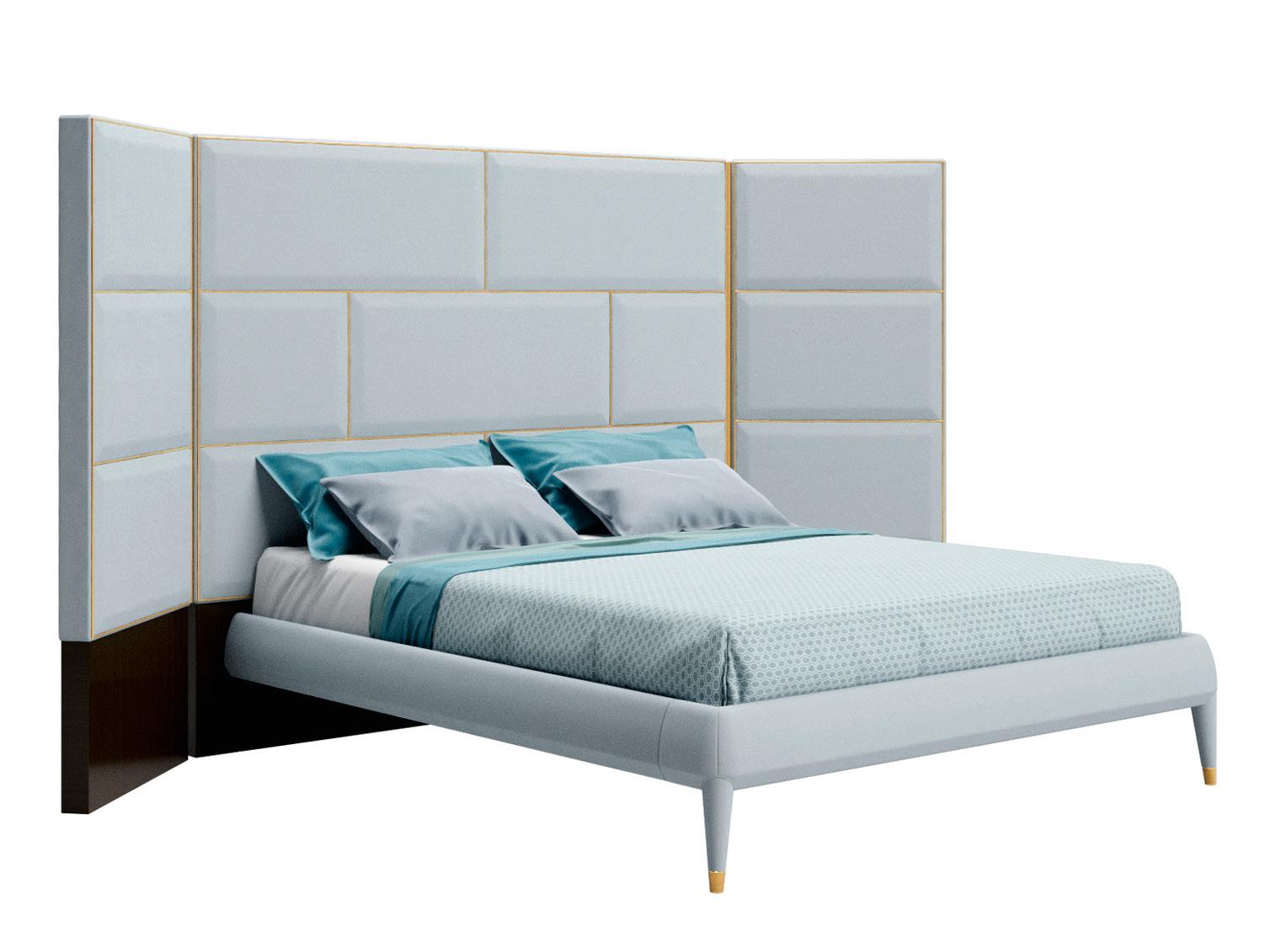 DIAMANTE Double bed with upholstered headboard