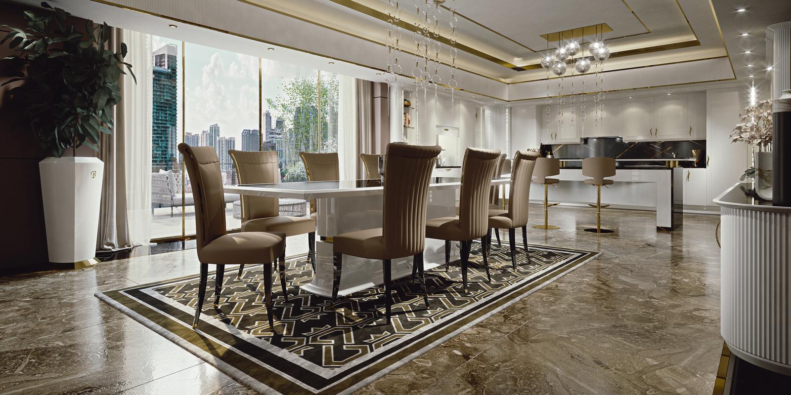 Lacquered kitchen with handles Brummel Diamond