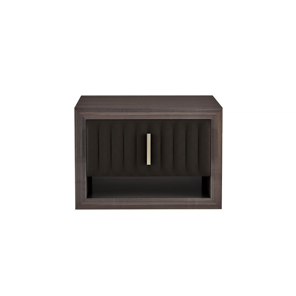 HAMILTON Rectangular veneer bedside table with drawers