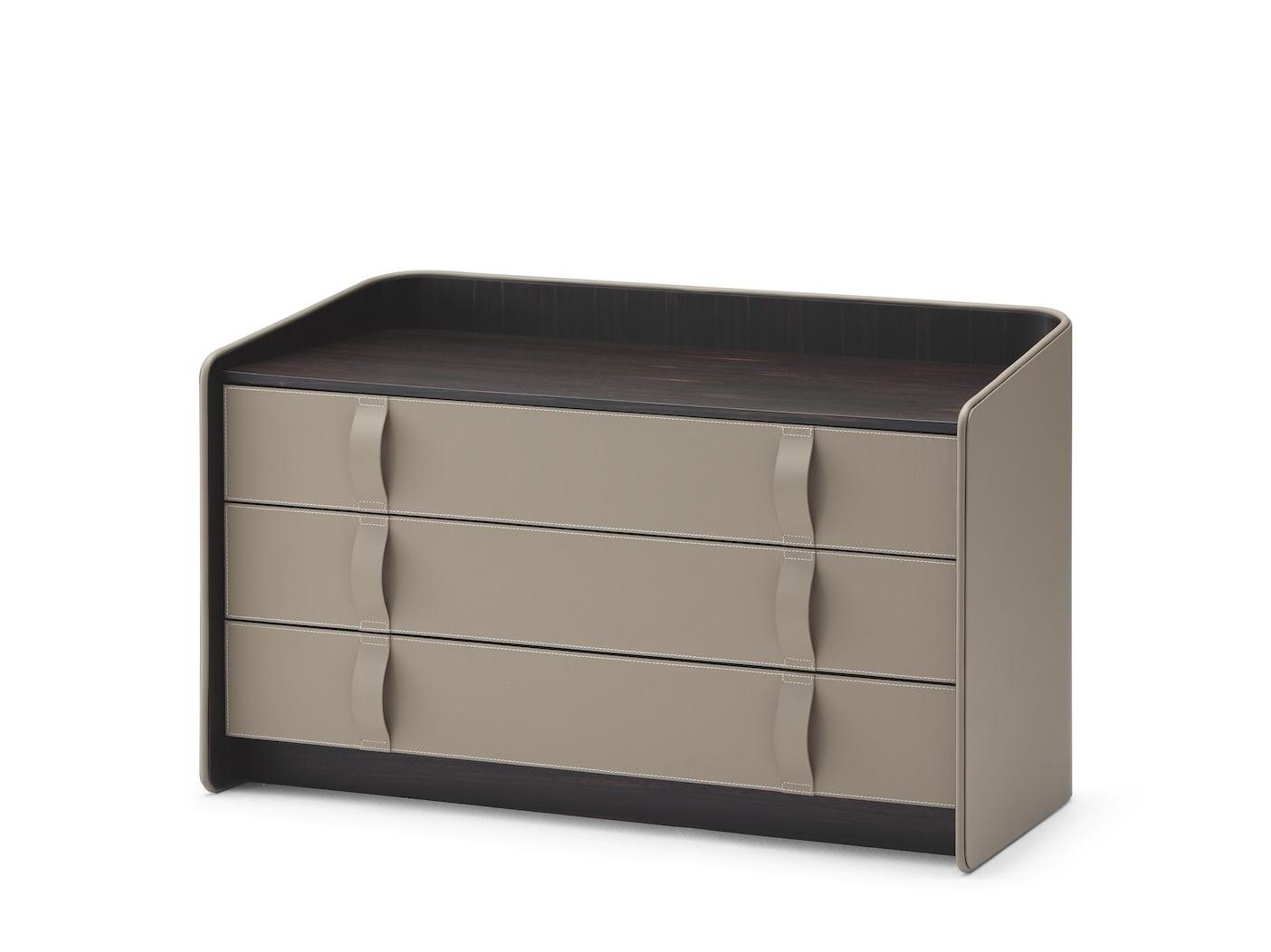 GENTLEMAN Leather chest of drawers