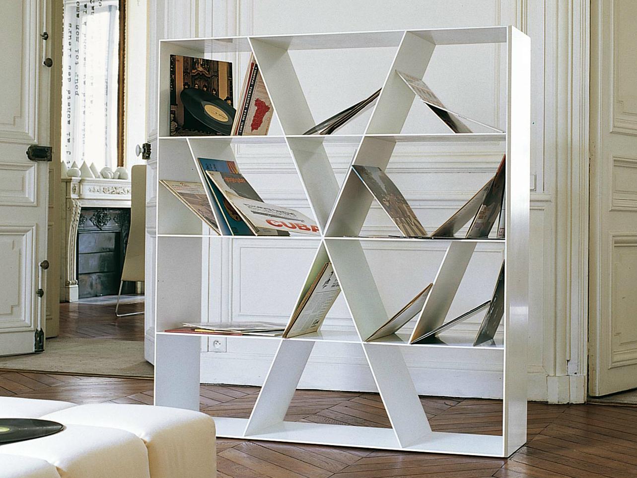 SHELF X Open double-sided Corian® bookcase