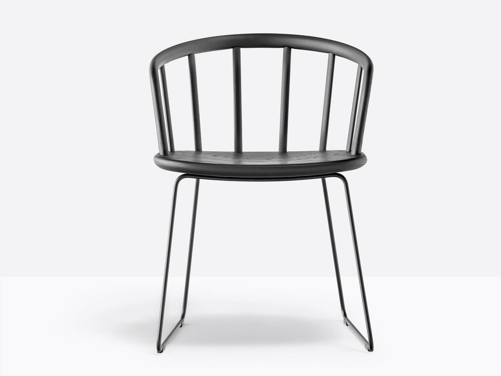 NYM 2855 Sled base ash chair with armrests