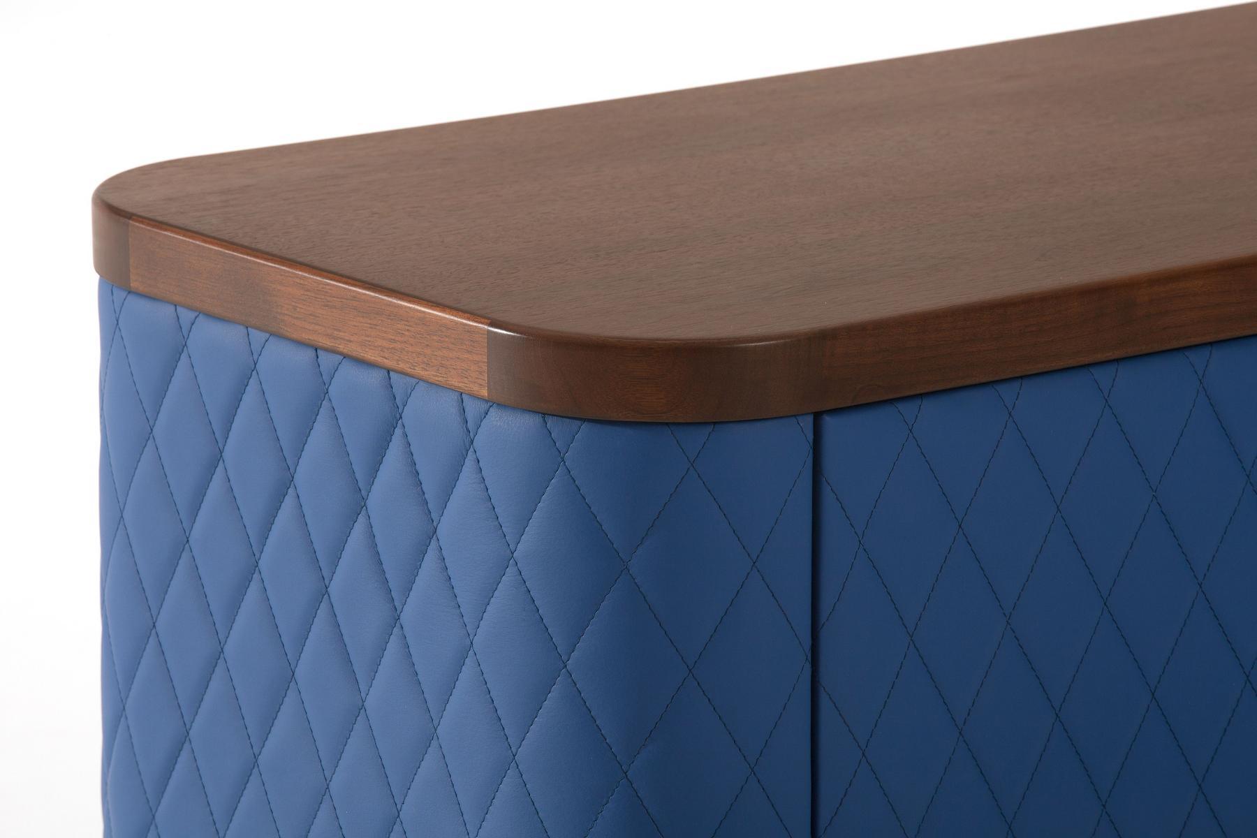 TIFFANY Leather sideboard with doors