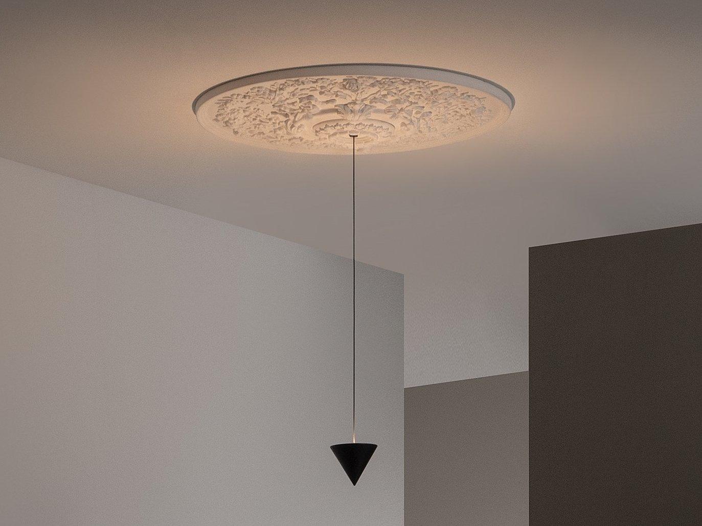 MOONBLOOM LED plaster and aluminium pendant lamp