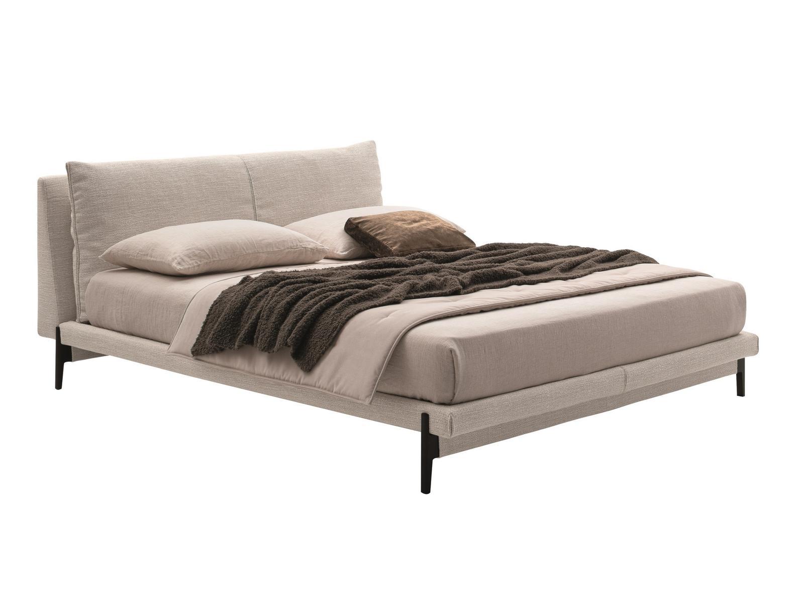 KIM Fabric bed with upholstered headboard