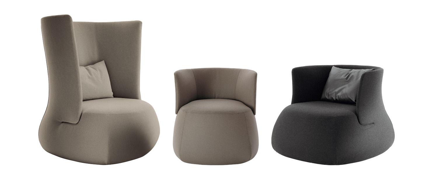 FAT SOFA High-back upholstered fabric armchair