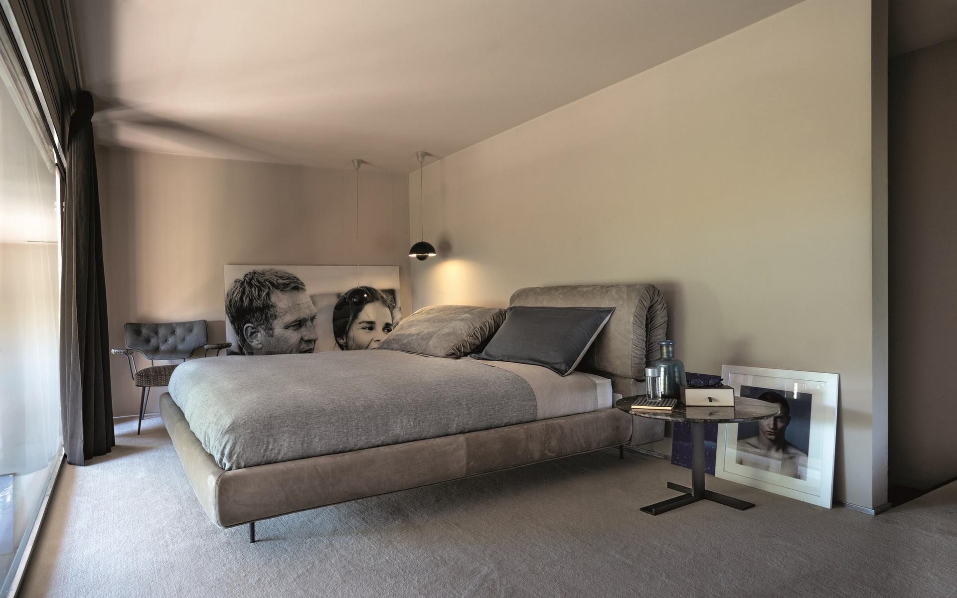 CRAZY DREAM Fabric double bed with upholstered headboard