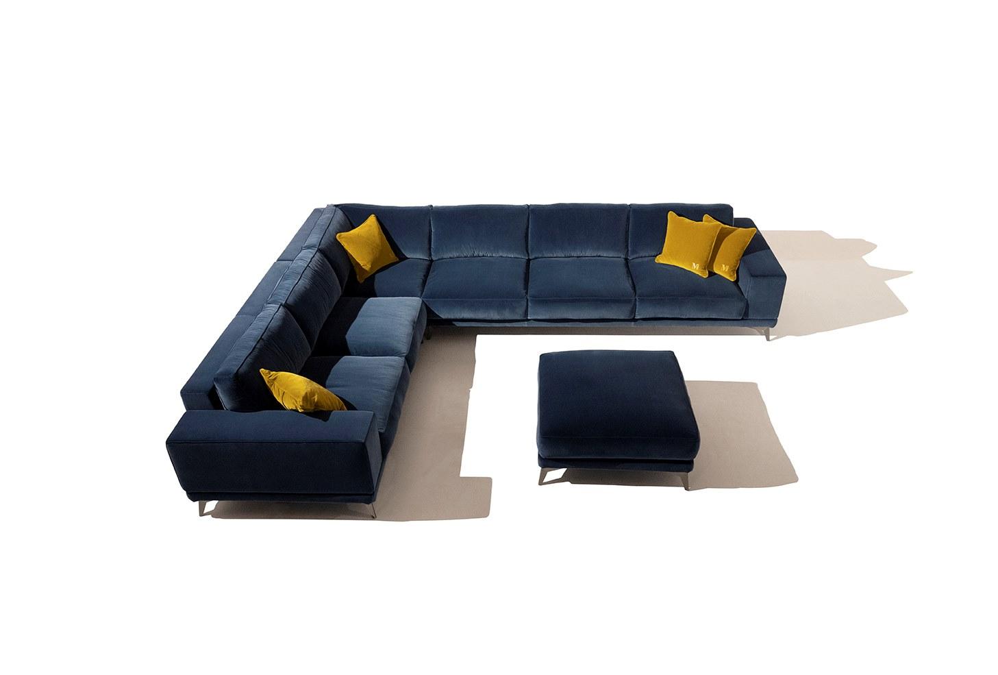 TESLA Square velvet pouf