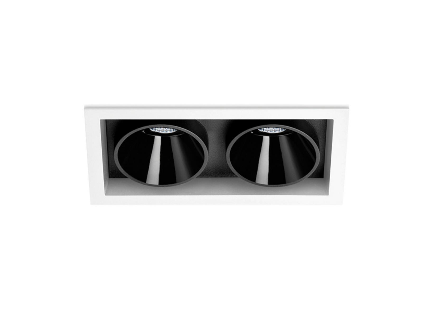 BLACK FOSTER ASYMMETRIC RECESSED 2 LED multiple recessed aluminium spotlight