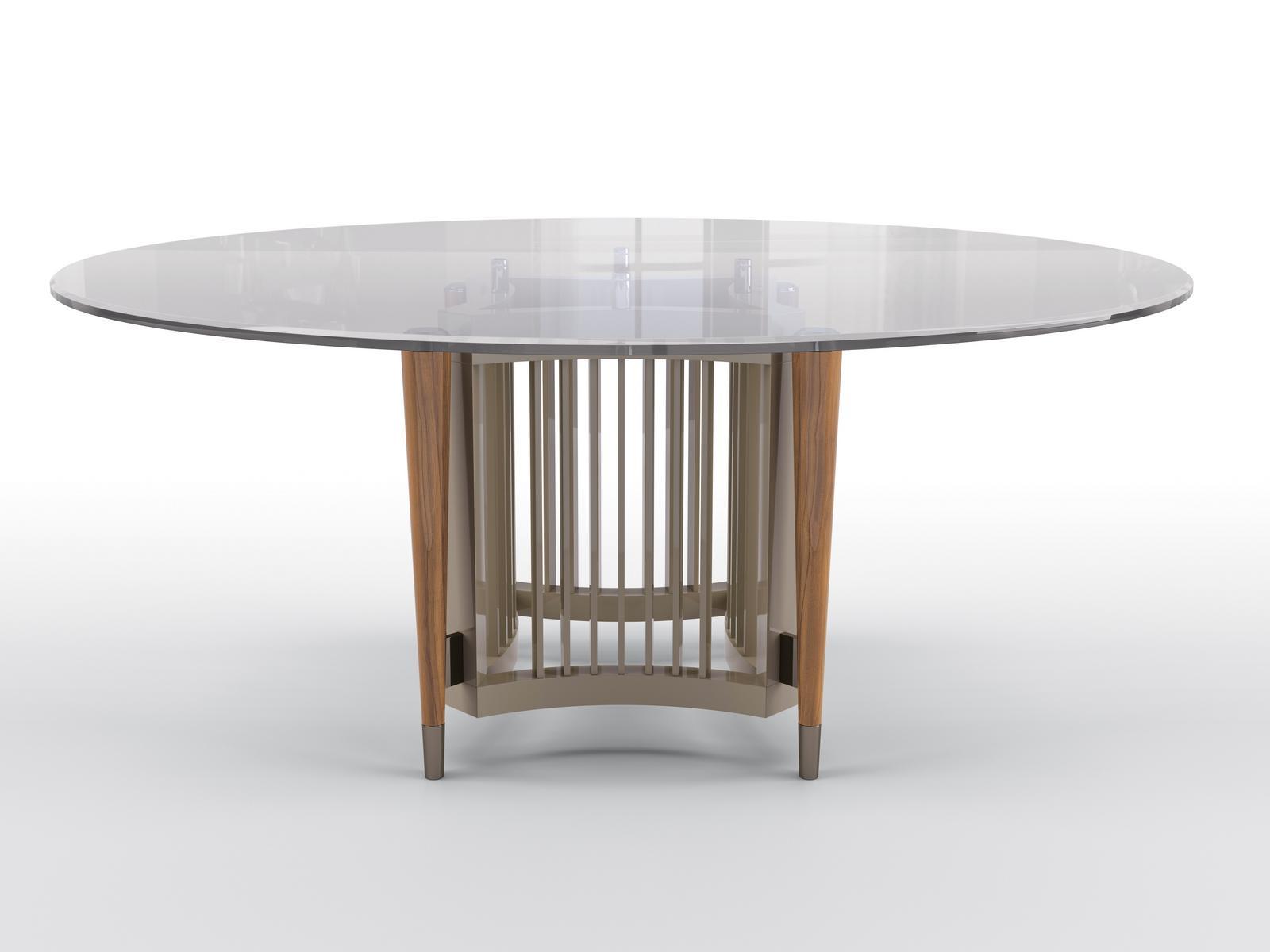 ORION Round glass table with Lazy Susan