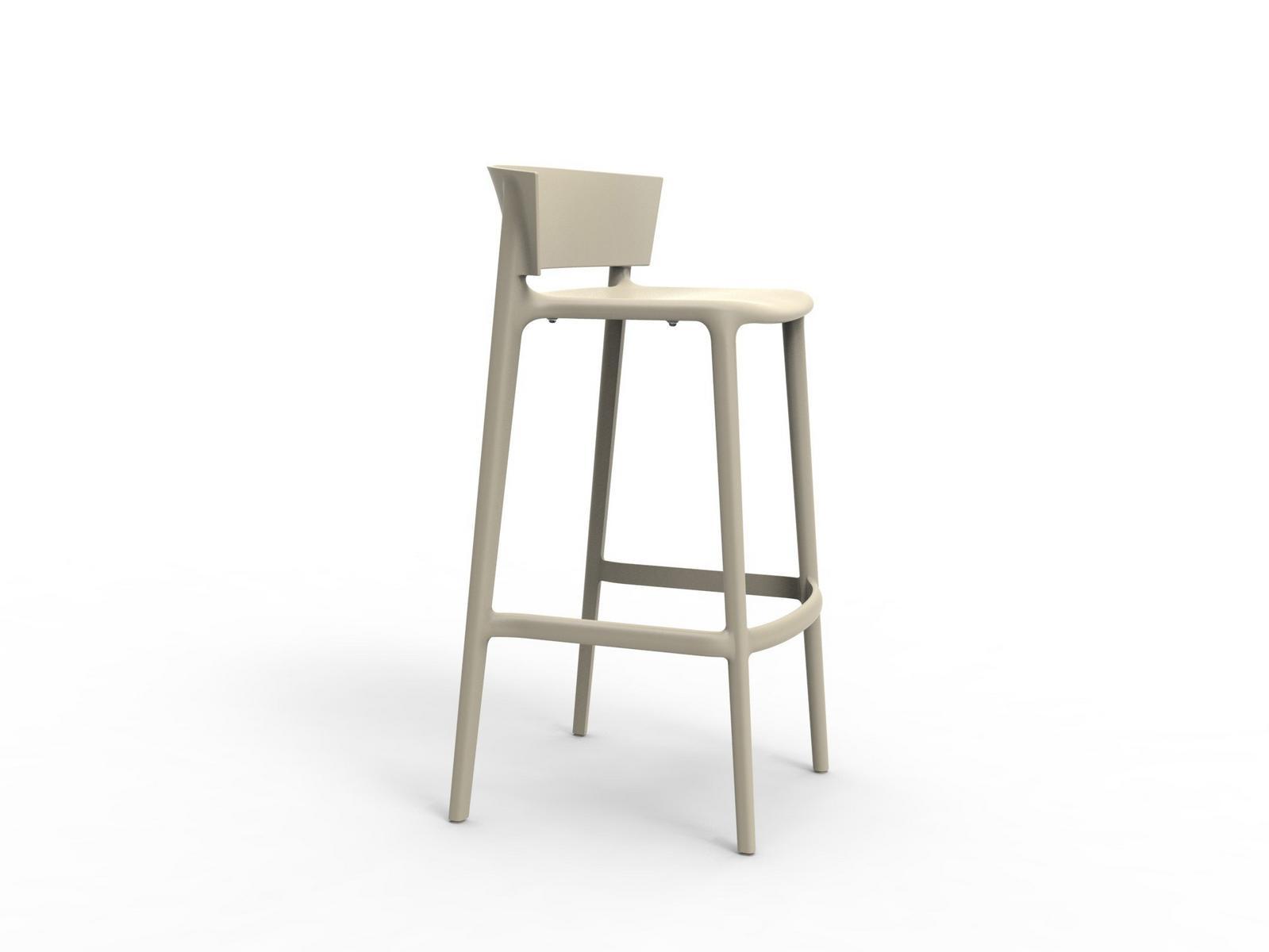 AFRICA Polypropylene barstool with footrest