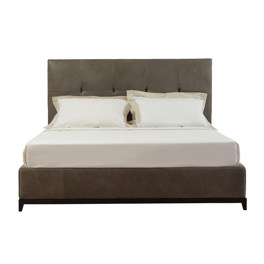 JACOB Nabuk bed with upholstered headboard