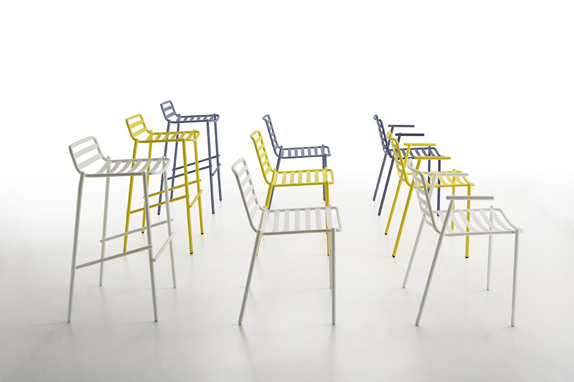 TRAMPOLIERE S OUT Steel garden chair