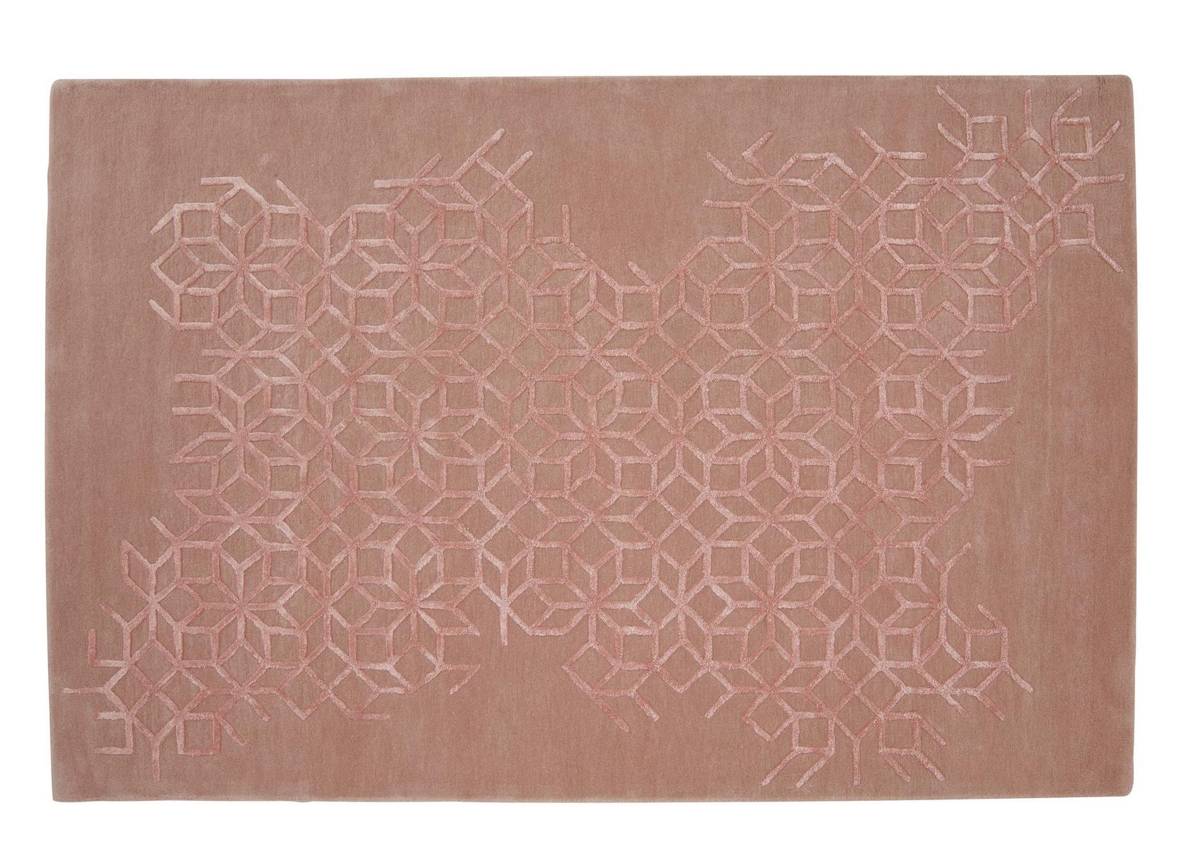 SHAZIA Rectangular wool rug with geometric shapes