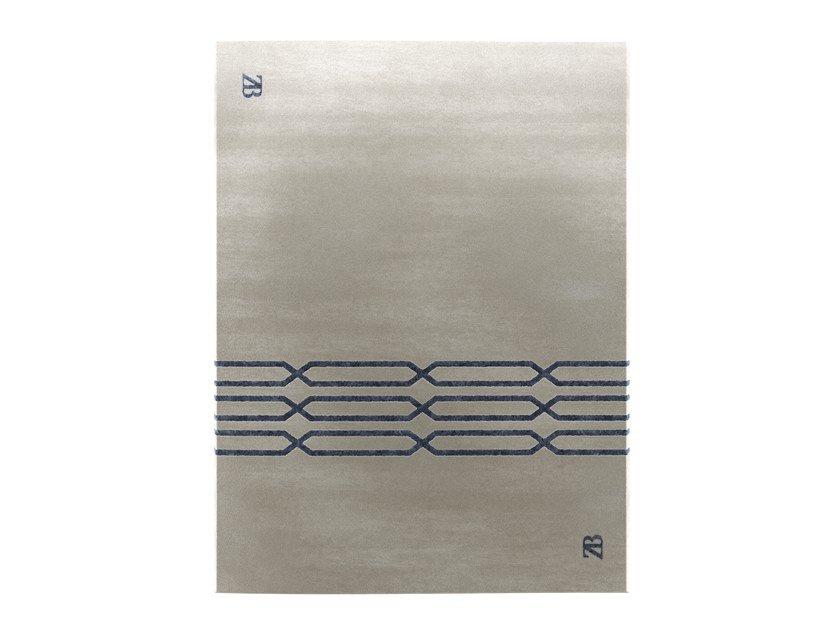 WAVE Rectangular eco fabric rug with geometric shapes