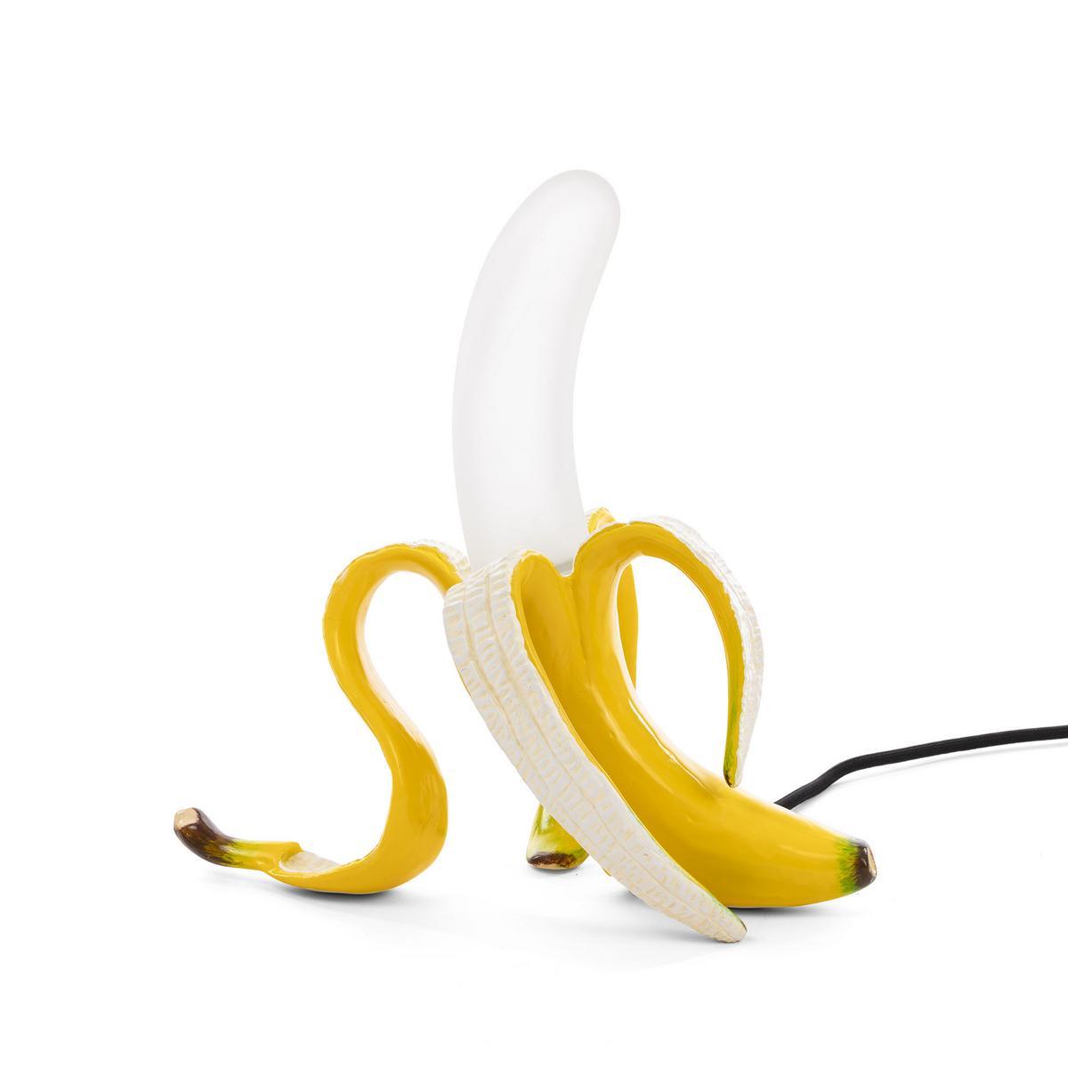 BANANA LAMP YELLOW LOUIE LED resin and glass table lamp