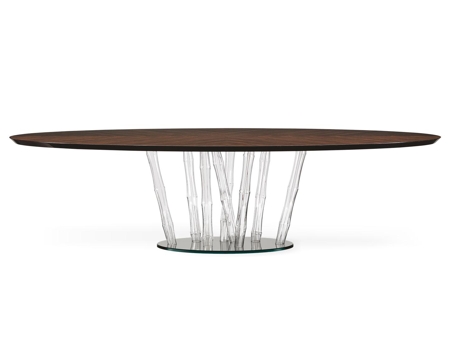 BAMBOO Oval wooden dining table
