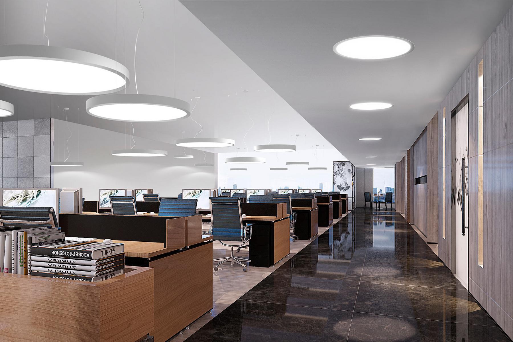 PLANET RING LED recessed polycarbonate ceiling lamp
