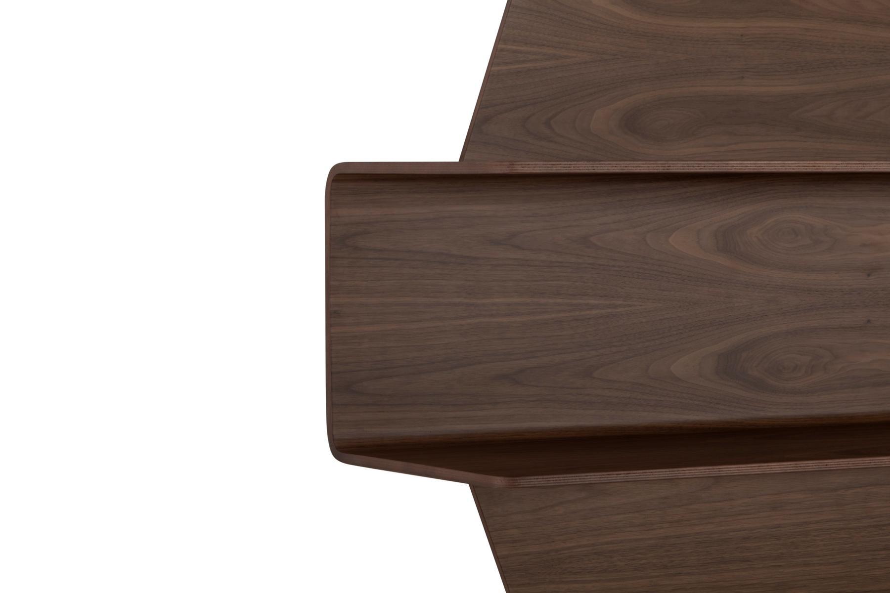 MASTER Open wall-mounted walnut bookcase