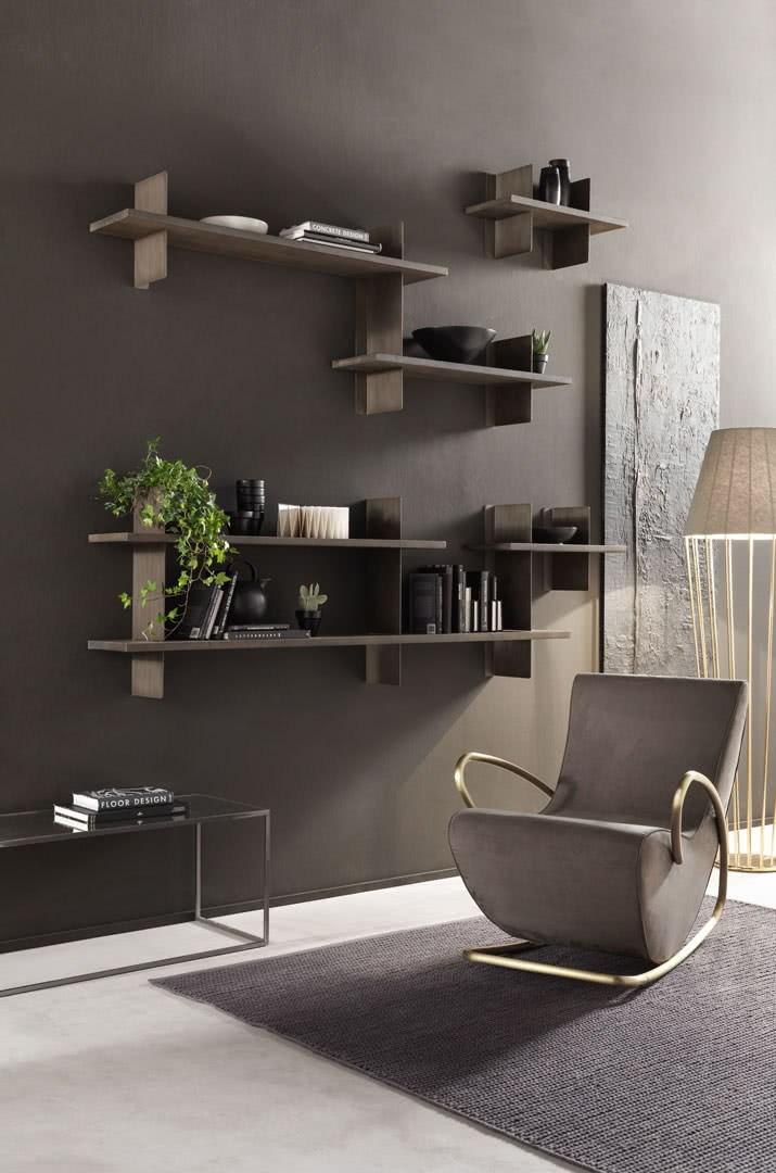 CAMILLA Rocking fabric armchair with armrests