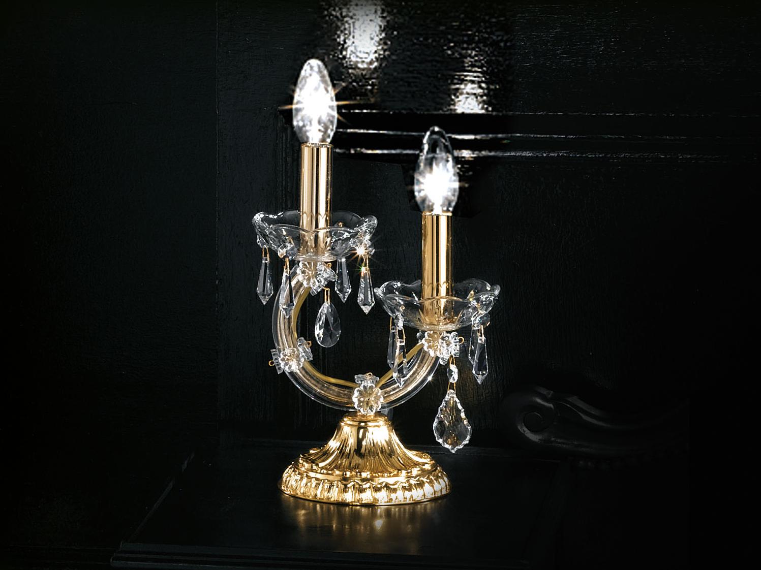 MARIA TERESA VE 944 TL1 / TL2 / TL3 Direct light incandescent metal table lamp with crystals