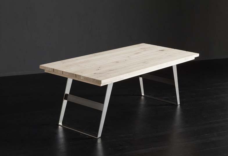 MADRID + IRON Rectangular oak dining table