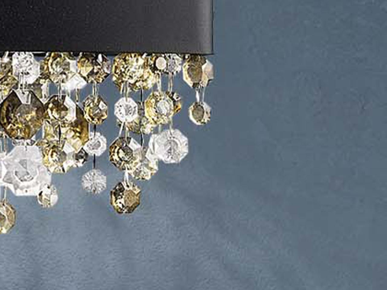 OLÁ PL4 OV 100 LED painted metal ceiling lamp with crystals