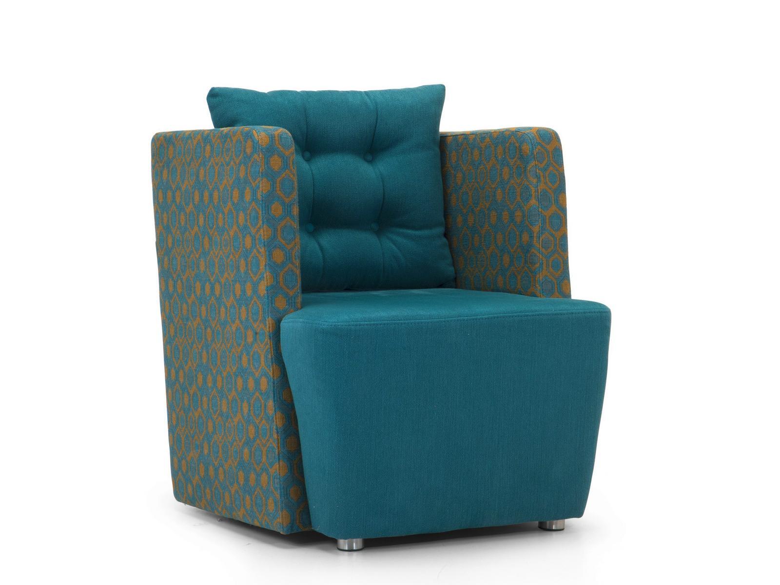 ARTIBELLA Upholstered fabric armchair with armrests