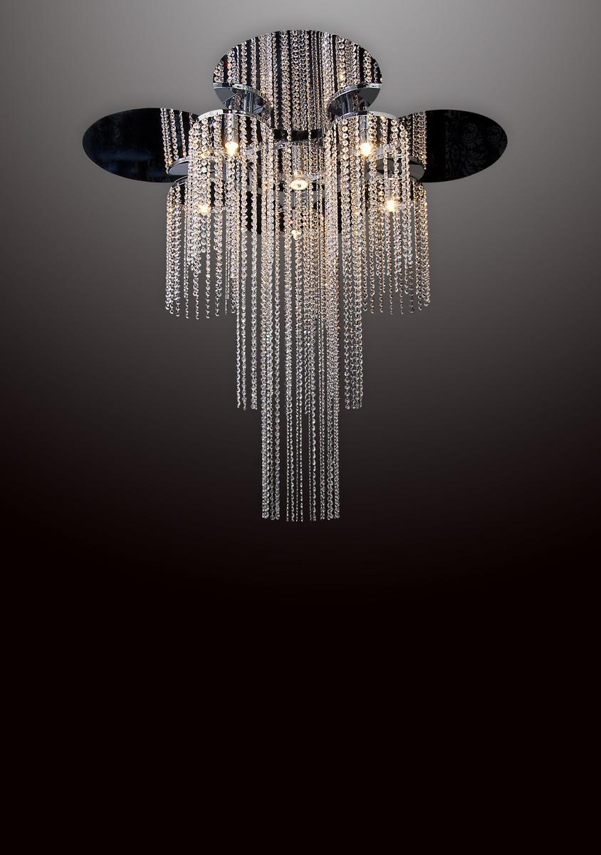 OPUS C5+1 Metal ceiling lamp with crystals