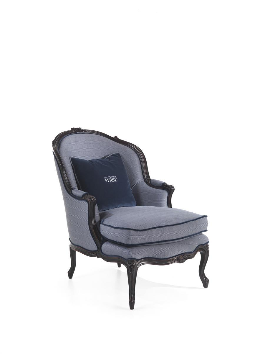 BURT Bergere fabric armchair with armrests