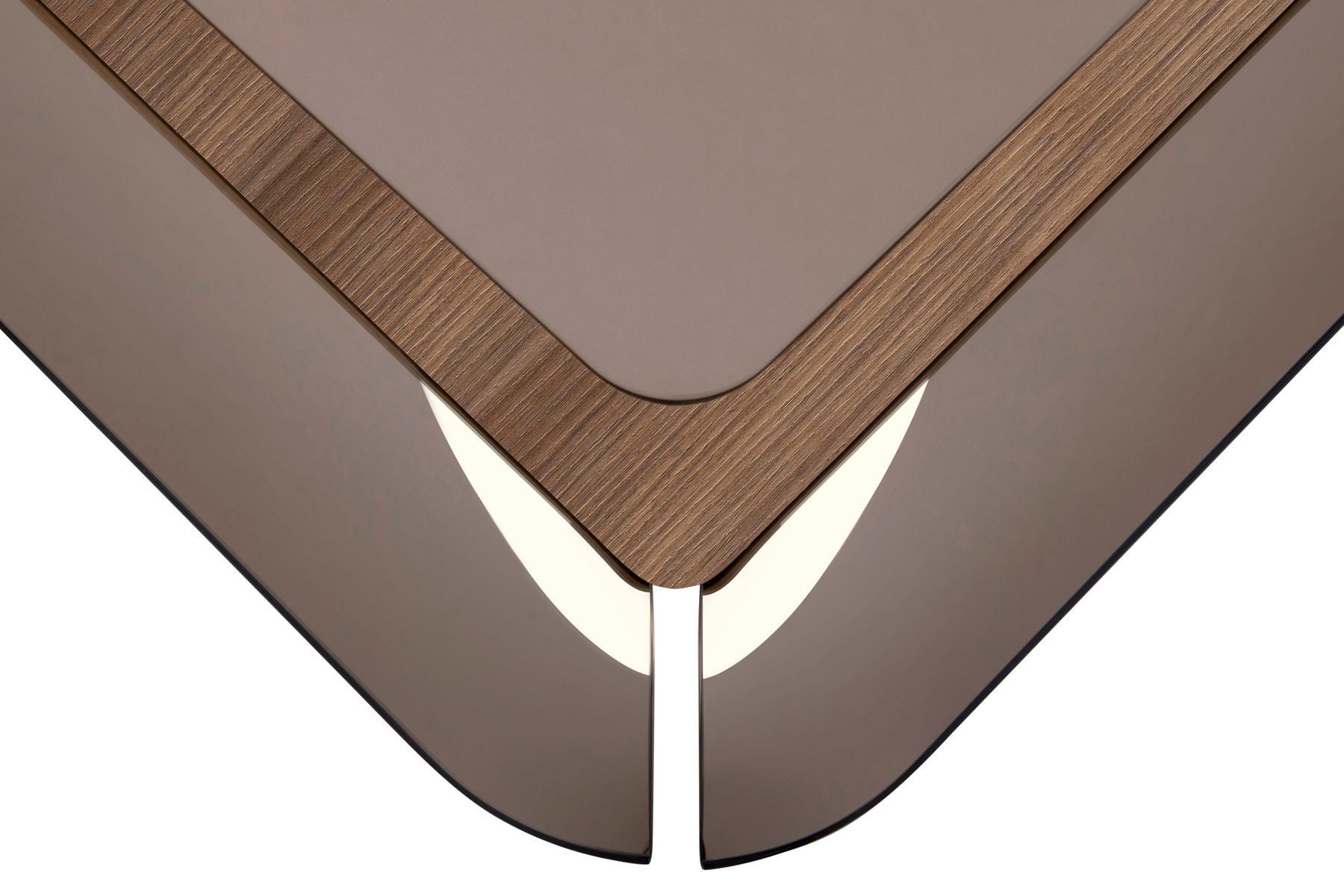 MAXXI Square wall mirror with walnut frame