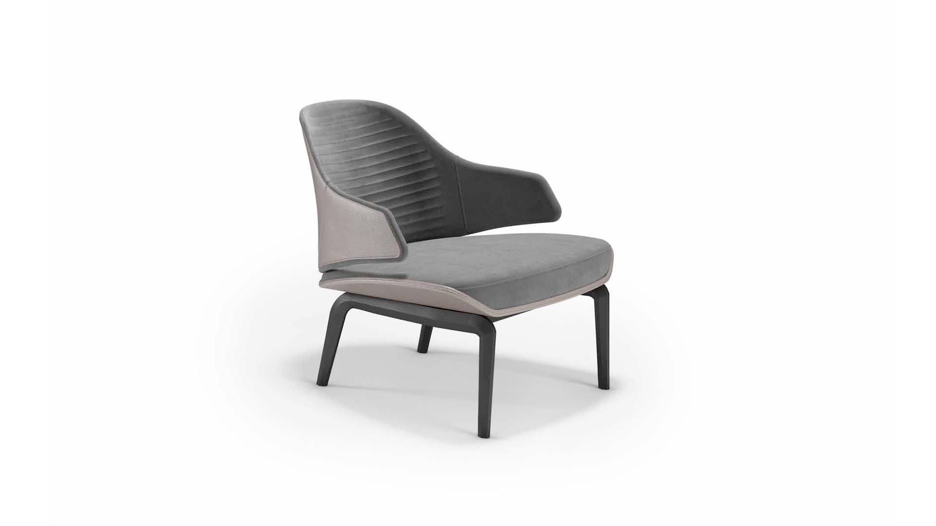 VELA Leather armchair with armrests