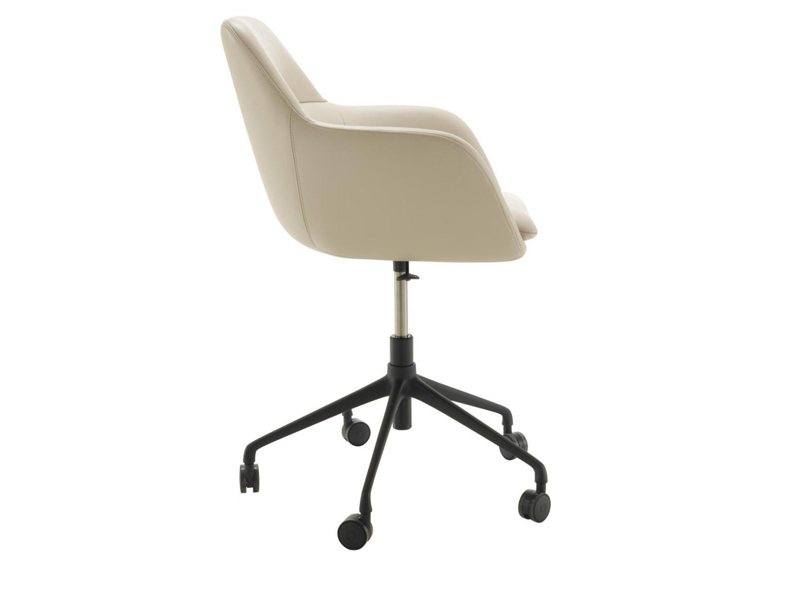 AMÉDÉE Height-adjustable leather office chair with 5-Spoke base with armrests