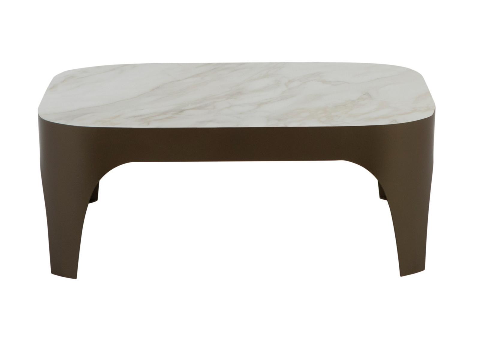 MODÌ Square steel coffee table and porcelain stoneware top