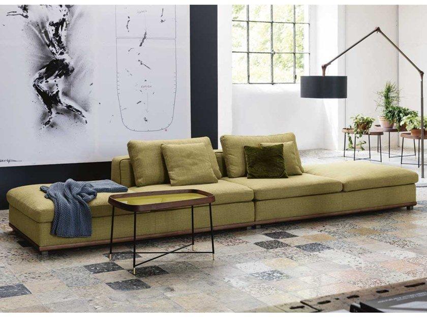KIRK Sectional fabric sofa with chaise longue