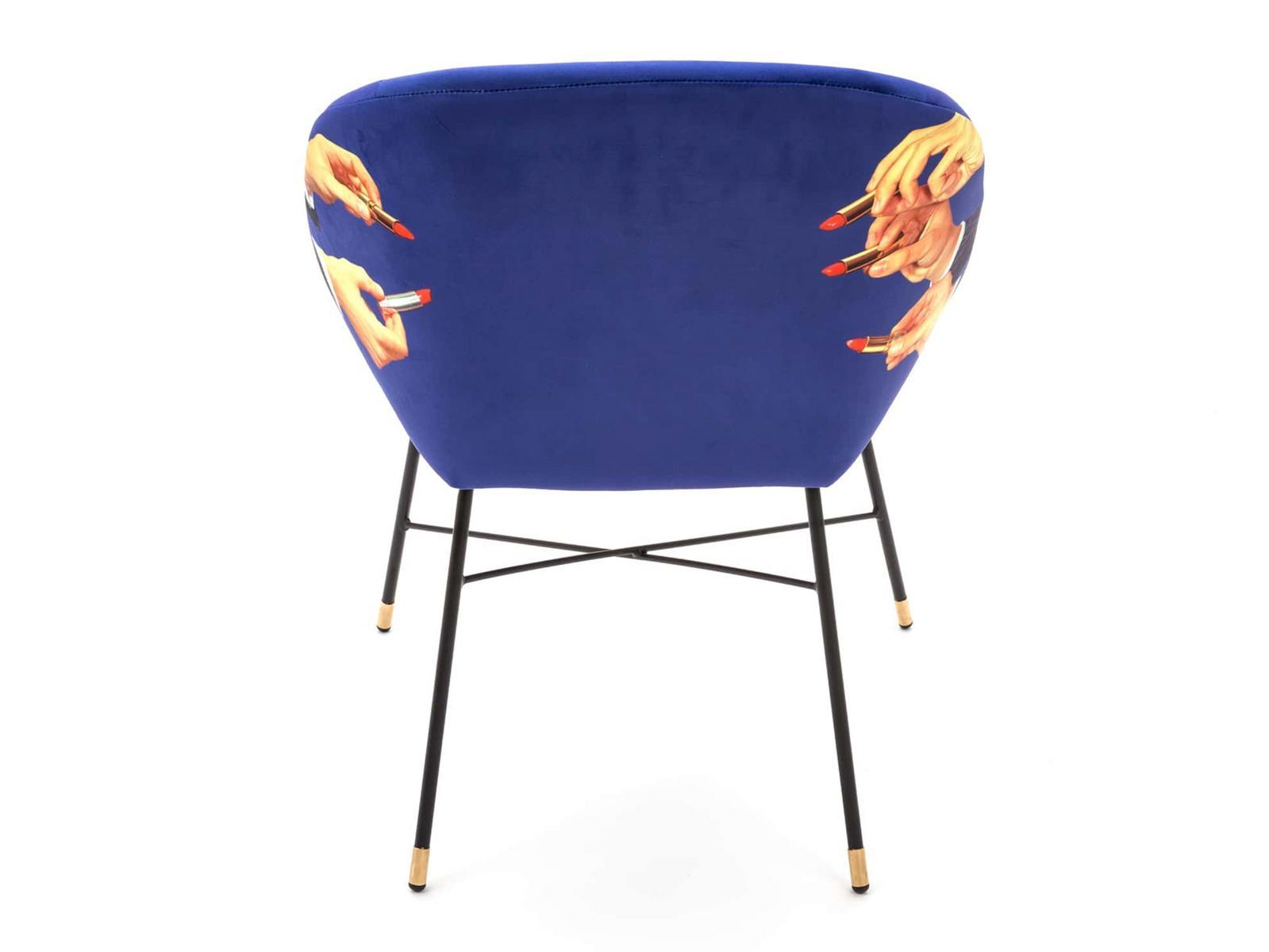 LIPSTICKS Upholstered fabric chair with armrests