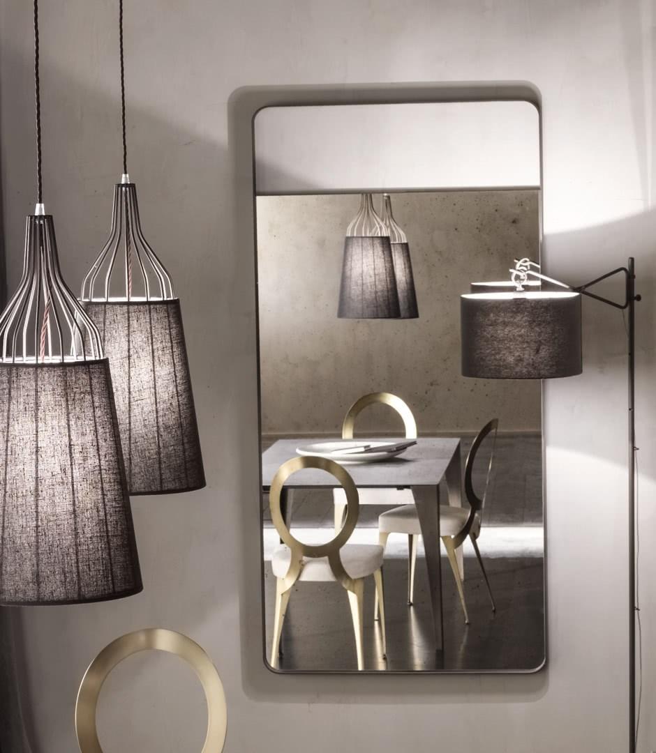 ELVIS Rectangular wall-mounted aluminium mirror