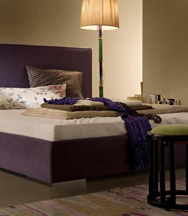 SEMILLON Fabric bed with upholstered headboard