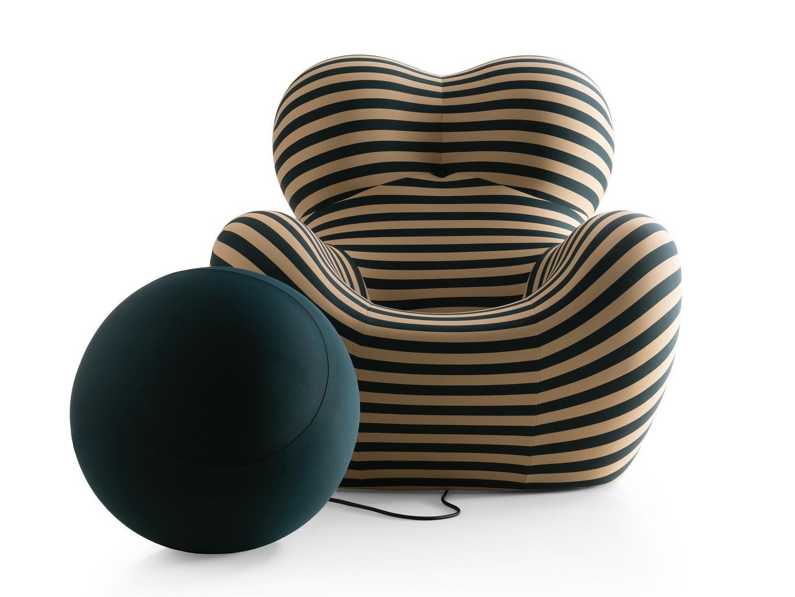 UP 50 Fabric armchair with footstool