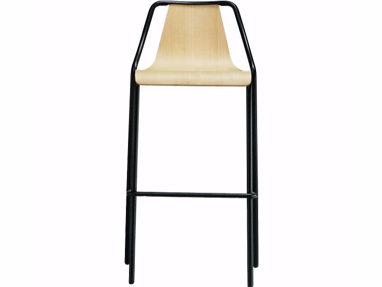 OLA High metal stool with back